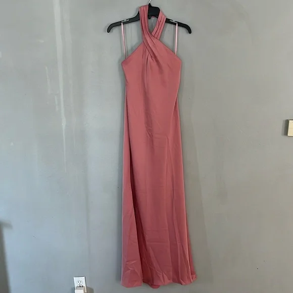 BHLDN Ruby Twist Halter Satin Gown - Picture 3 of 17